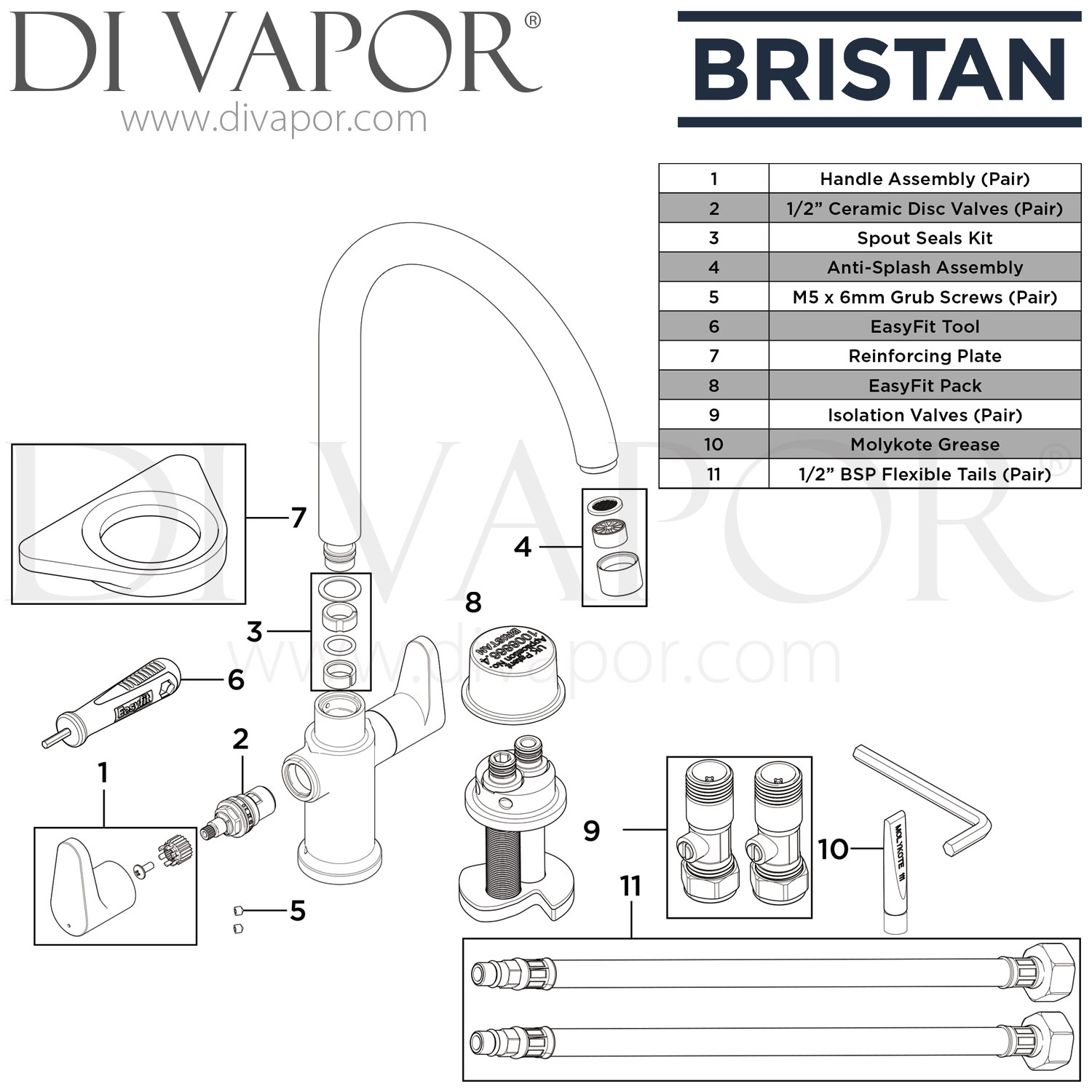 Bristan QST SNK EF C Quest Kitchen Tap Spare Parts
